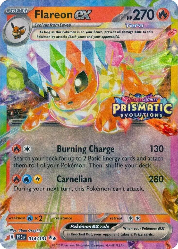 Flareon ex (014/131) (Prismatic Evolutions Stamp) [Scarlet & Violet: Prismatic Evolutions] | Rock City Comics