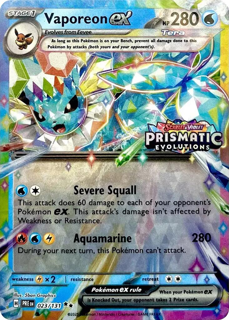 Vaporeon ex (023/131) (Prismatic Evolutions Stamp) [Scarlet & Violet: Prismatic Evolutions] | Rock City Comics