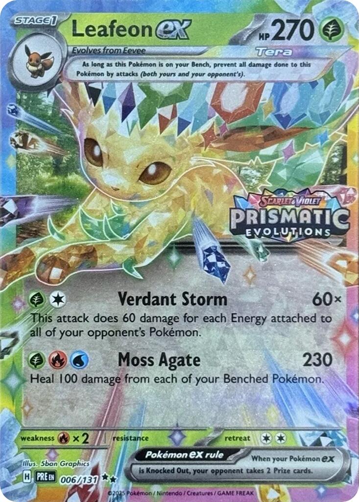 Leafeon ex (006/131) (Prismatic Evolutions Stamp) [Scarlet & Violet: Prismatic Evolutions] | Rock City Comics