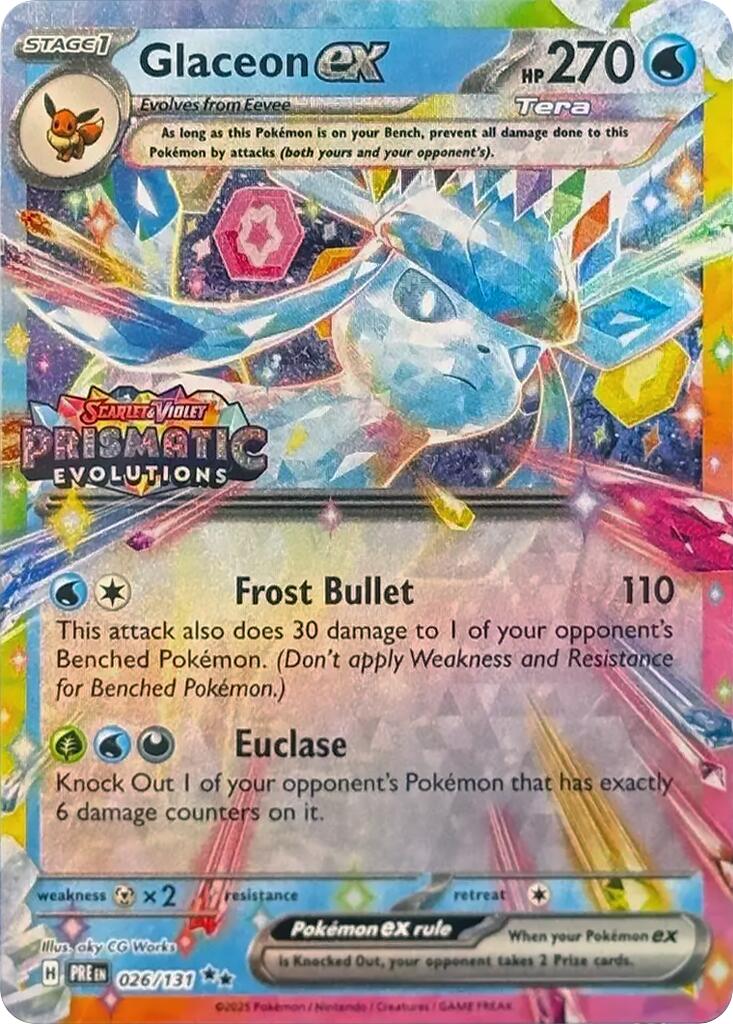 Glaceon ex (026/131) (Prismatic Evolutions Stamp) [Scarlet & Violet: Prismatic Evolutions] | Rock City Comics