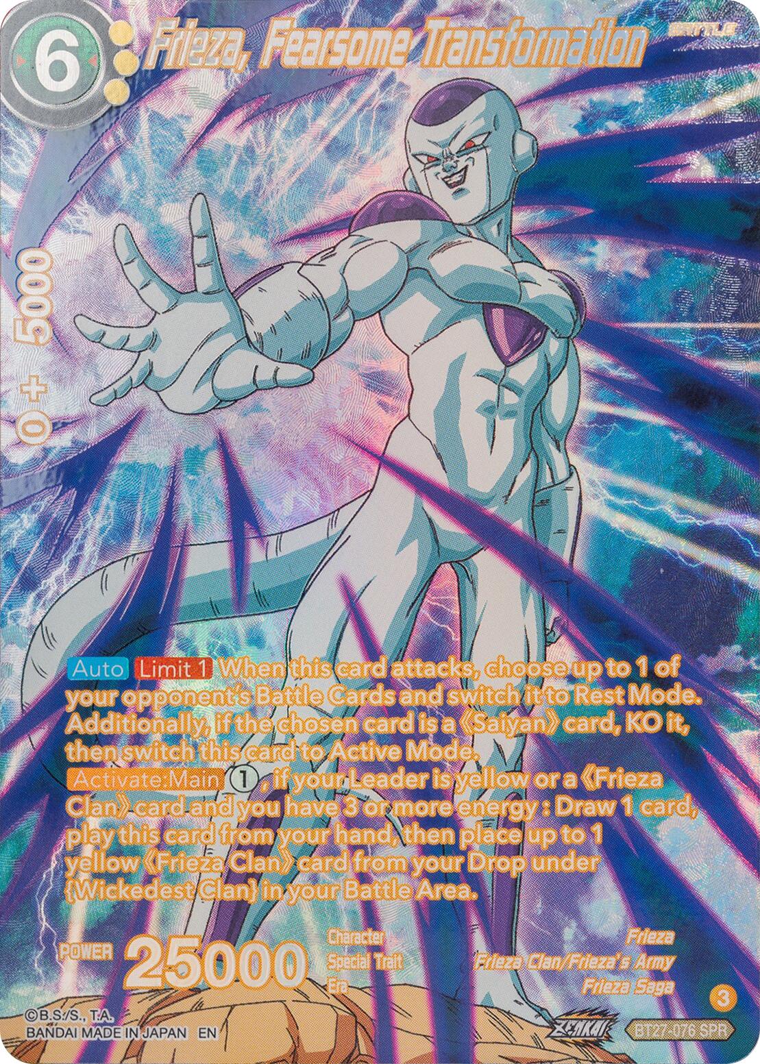 Frieza, Fearsome Transformation (SPR) (BT27-076) [History of Z] | Rock City Comics