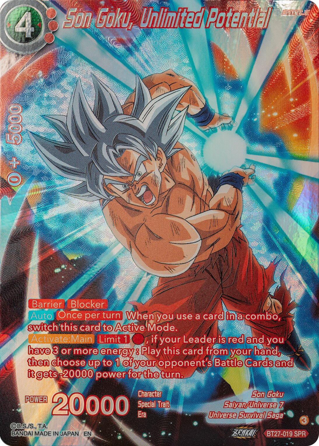 Son Goku, Unlimited Potential (SPR) (BT27-019) [History of Z] | Rock City Comics