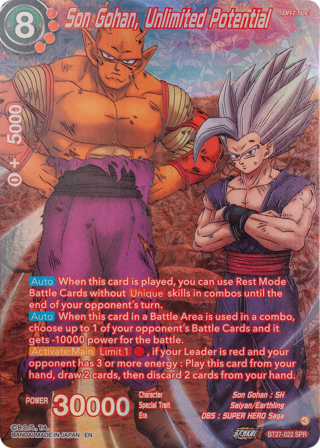 Son Gohan, Unlimited Potential (SPR) (BT27-022) [History of Z] | Rock City Comics