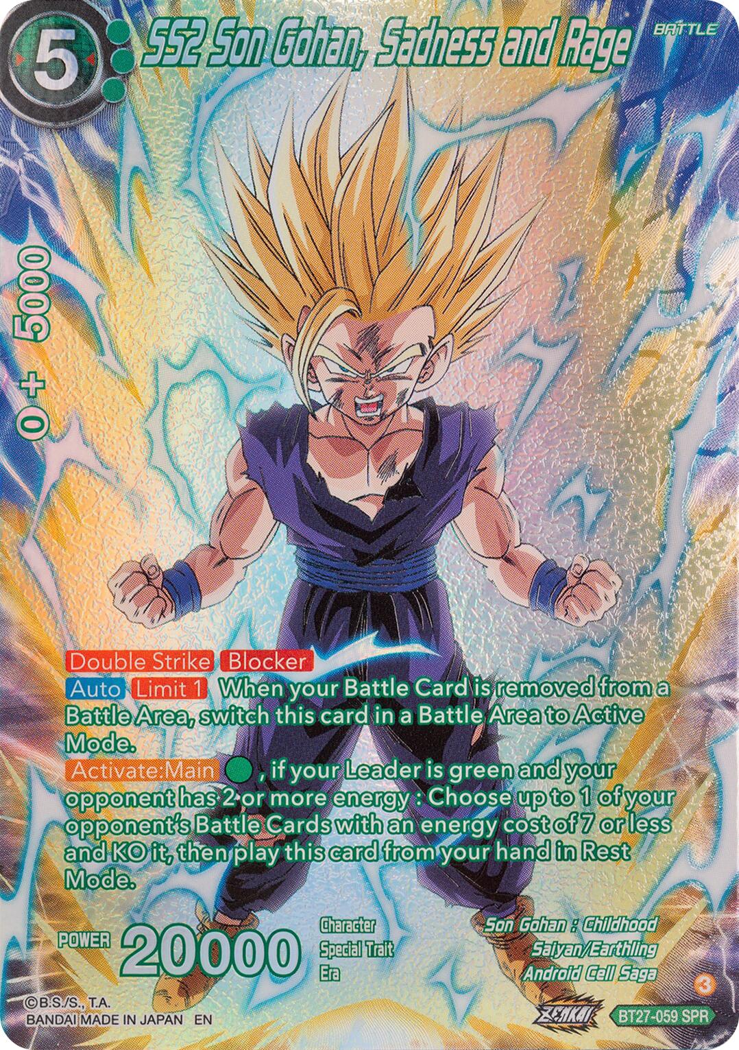 SS2 Son Gohan, Sadness and Rage (SPR) (BT27-059) [History of Z] | Rock City Comics
