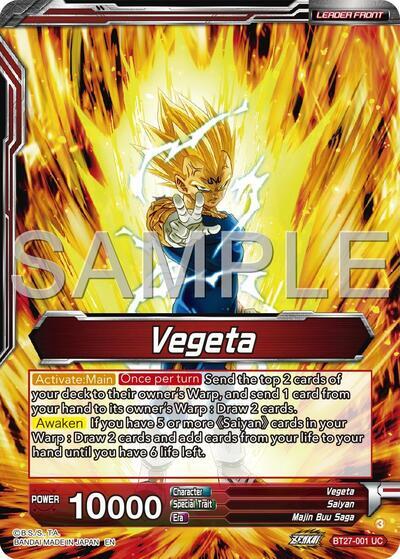 Vegeta // SSB Vegeta, Saiyan Pride (SLR) (BT27-001) [History of Z] | Rock City Comics