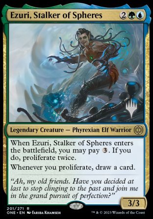 Ezuri, Stalker of Spheres (Promo Pack) [Phyrexia: All Will Be One Promos] | Rock City Comics