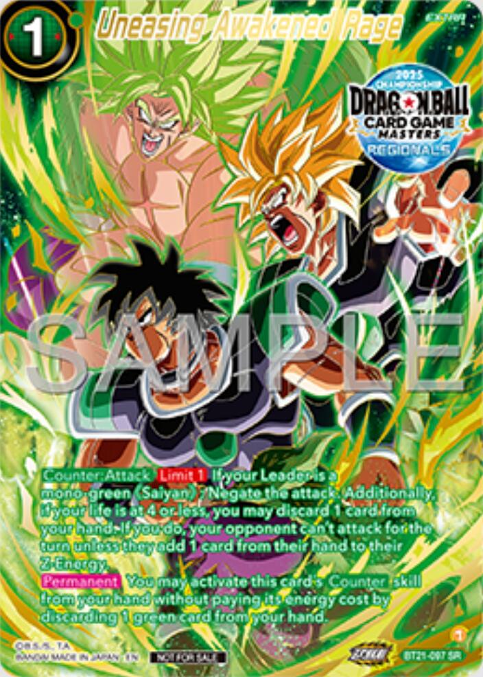 Uneasing Awakened Rage (Alt-Art Card) (BT21-097) [Promotion Cards] | Rock City Comics