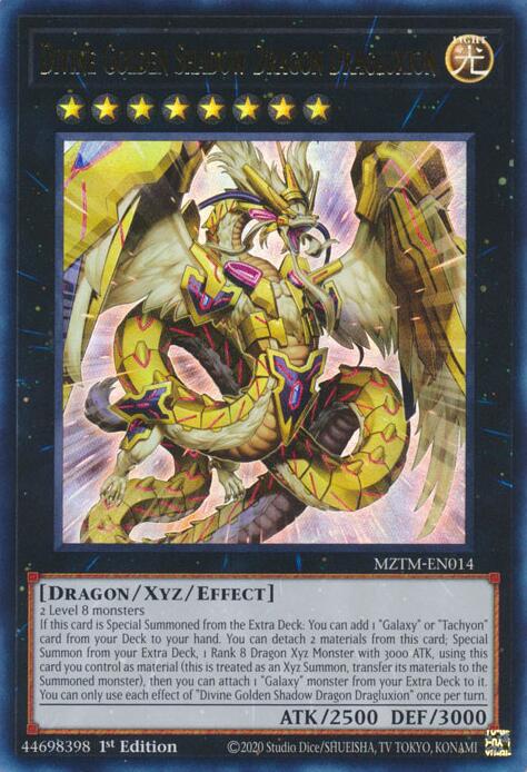 Divine Golden Shadow Dragon Dragluxion [MZTM-EN014] Ultra Rare | Rock City Comics