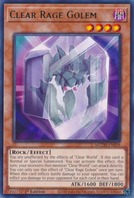 Clear Rage Golem [MZTM-EN038] Rare | Rock City Comics