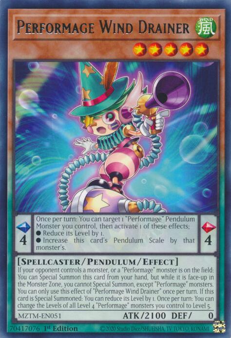 Performage Wind Drainer [MZTM-EN051] Rare | Rock City Comics