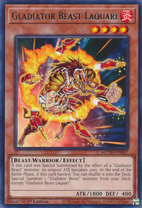Gladiator Beast Laquari [MZTM-EN067] Rare | Rock City Comics