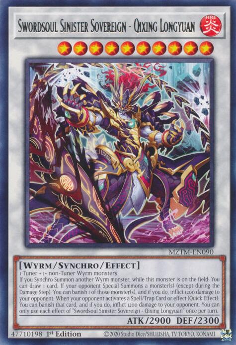 Swordsoul Sinister Sovereign - Qixing Longyuan [MZTM-EN090] Rare | Rock City Comics