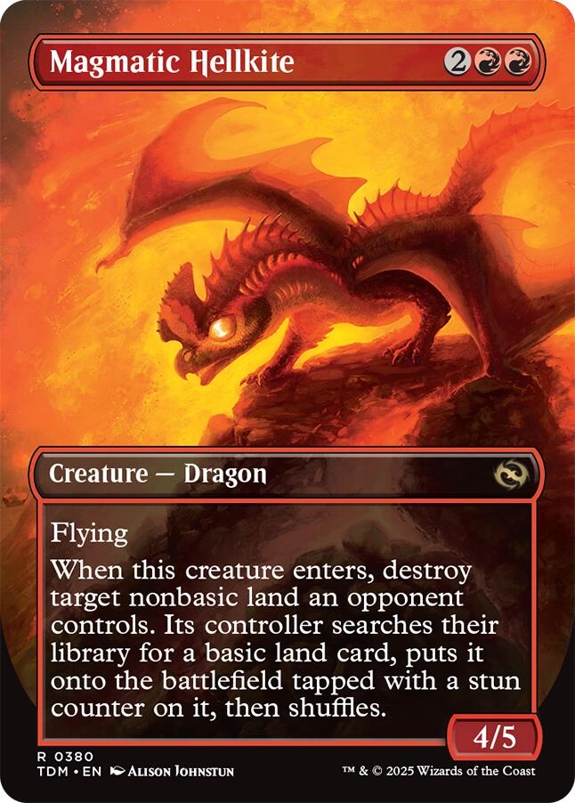 Magmatic Hellkite (Borderless) [Tarkir: Dragonstorm] | Rock City Comics