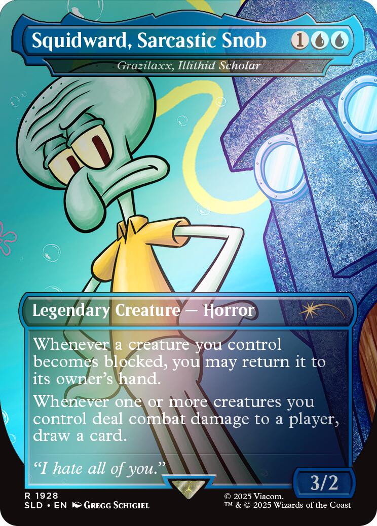Squidward, Sarcastic Snob - Grazilaxx, Illithid Scholar (Rainbow Foil) [Secret Lair Drop Series] | Rock City Comics