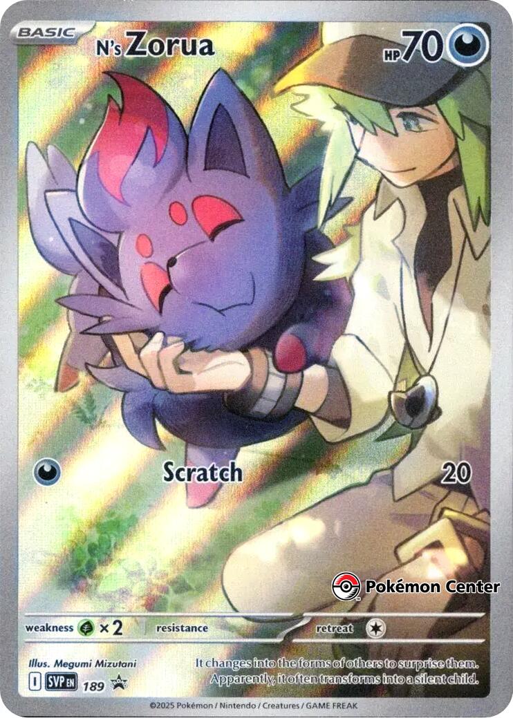 N's Zorua (SVP189) (Pokemon Center Exclusive) [Scarlet & Violet: Black Star Promos] | Rock City Comics