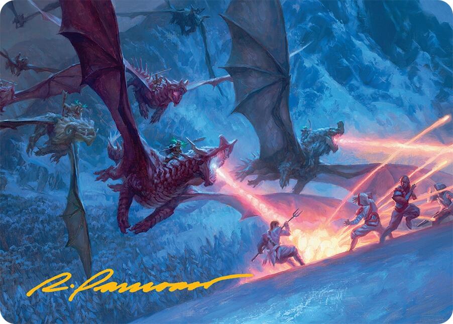 Dragonback Assault Art Card (22/54) (Gold-Stamped Signature) [Tarkir: Dragonstorm Art Series] | Rock City Comics