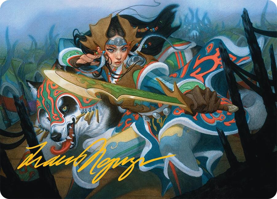 Eshki Dragonclaw Art Card (23/54) (Gold-Stamped Signature) [Tarkir: Dragonstorm Art Series] | Rock City Comics