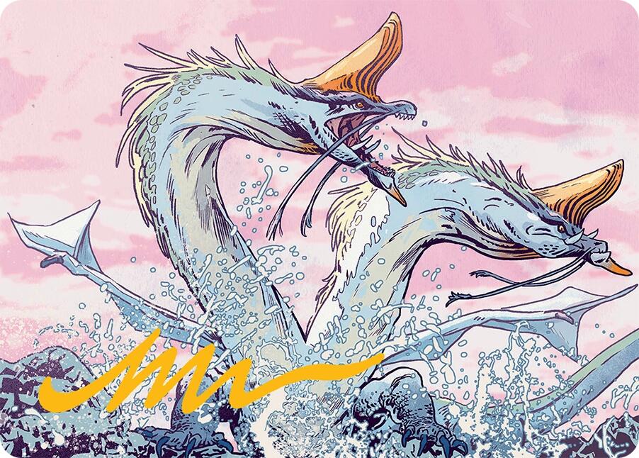 Twinmaw Stormbrood Art Card (39/54) (Gold-Stamped Signature) [Tarkir: Dragonstorm Art Series] | Rock City Comics