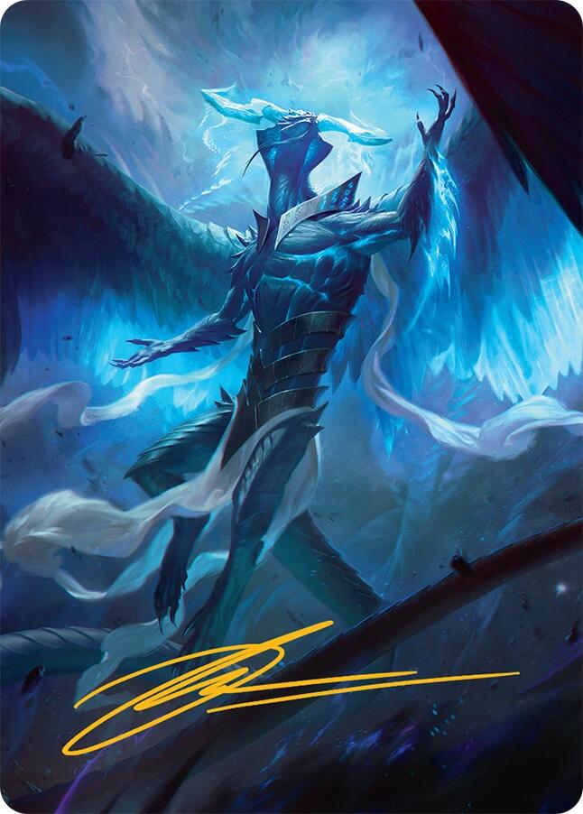 Ugin, Eye of the Storms Art Card (1/54) (Gold-Stamped Signature) [Tarkir: Dragonstorm Art Series] | Rock City Comics