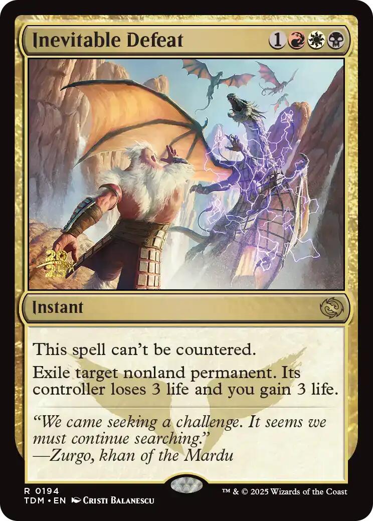 Inevitable Defeat [Tarkir: Dragonstorm Prerelease Promos] | Rock City Comics