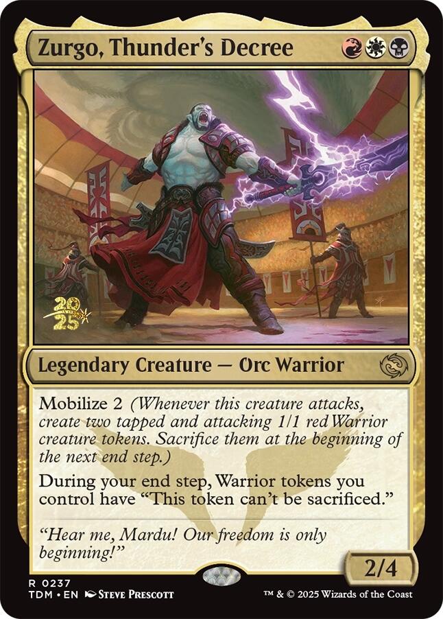 Zurgo, Thunder's Decree [Tarkir: Dragonstorm Prerelease Promos] | Rock City Comics