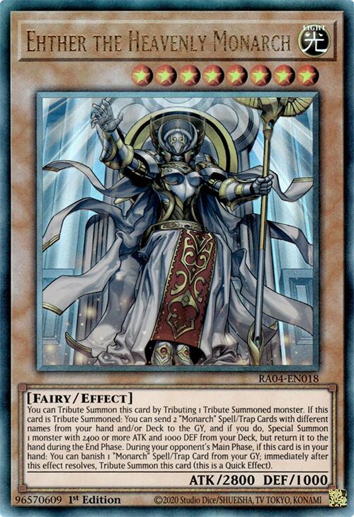 Ehther the Heavenly Monarch [RA04-EN018] Prismatic Ultimate Rare | Rock City Comics