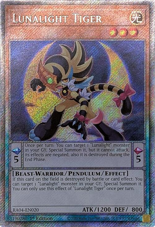 Lunalight Tiger [RA04-EN020] Platinum Secret Rare | Rock City Comics