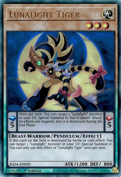 Lunalight Tiger [RA04-EN020] Prismatic Ultimate Rare | Rock City Comics