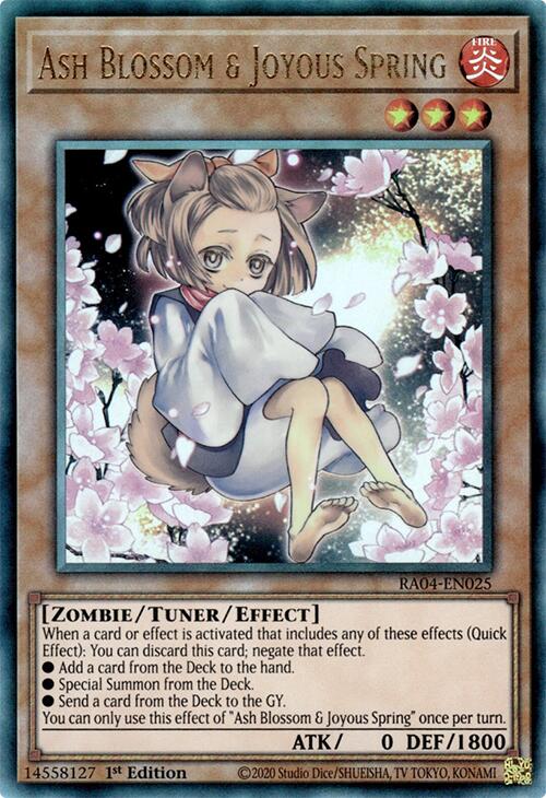Ash Blossom & Joyous Spring (Alternate Art) [RA04-EN025] Prismatic Ultimate Rare | Rock City Comics