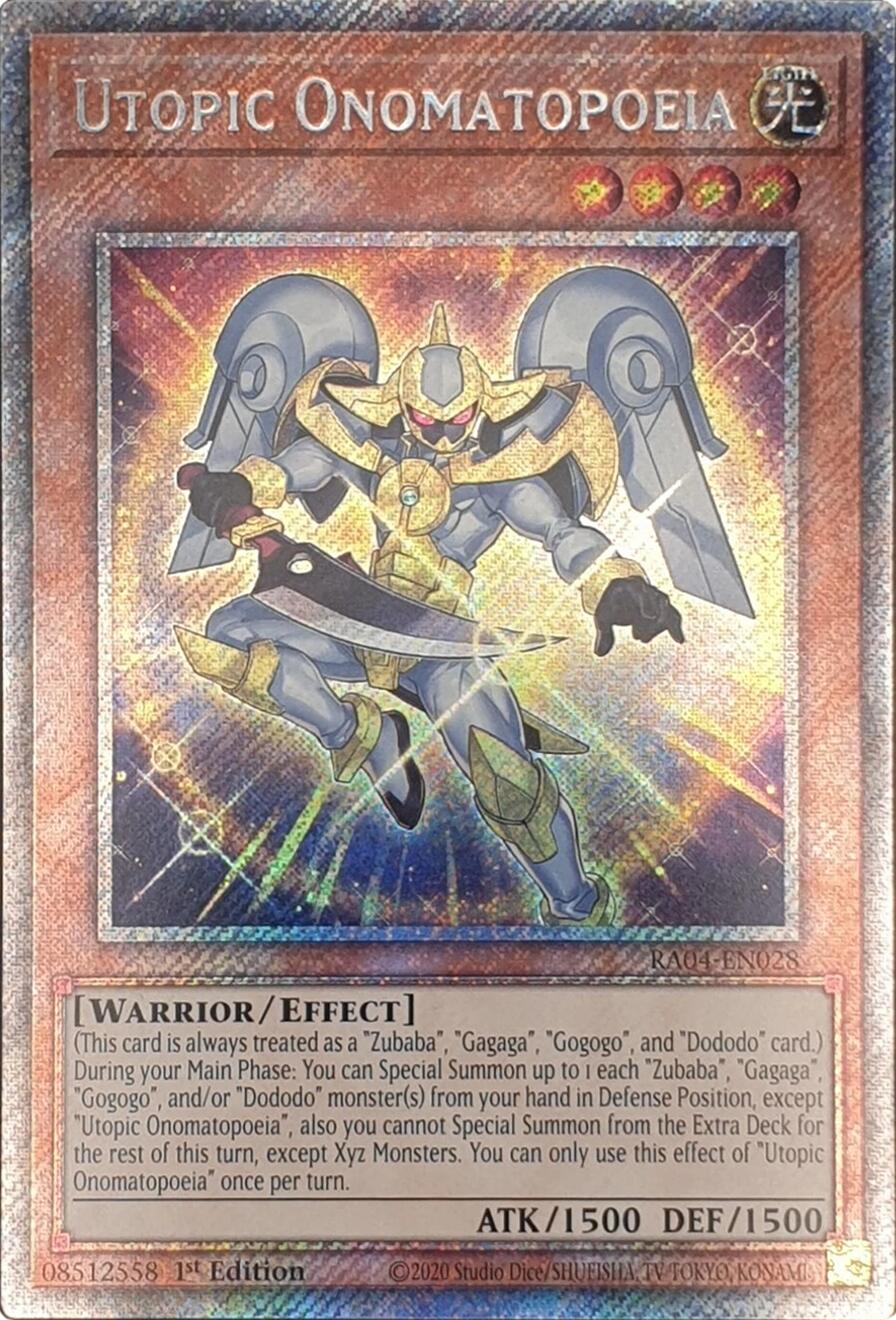 Utopic Onomatopoeia [RA04-EN028] Platinum Secret Rare | Rock City Comics