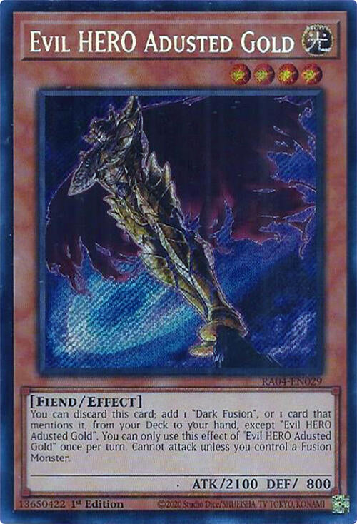 Evil HERO Adusted Gold [RA04-EN029] Secret Rare | Rock City Comics
