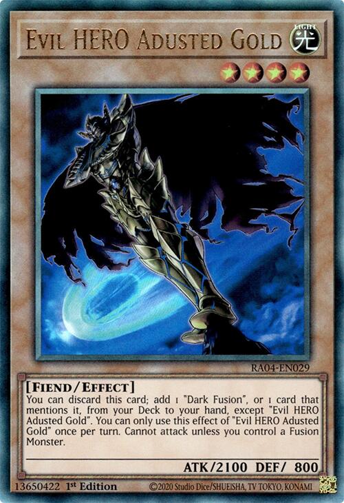 Evil HERO Adusted Gold [RA04-EN029] Prismatic Ultimate Rare | Rock City Comics
