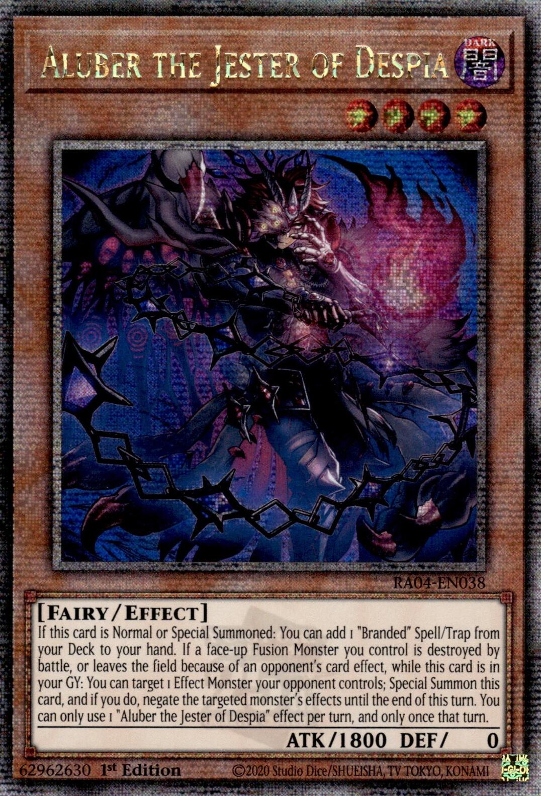 Aluber the Jester of Despia (New Art) [RA04-EN038] Quarter Century Secret Rare | Rock City Comics