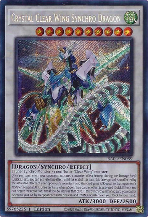 Crystal Clear Wing Synchro Dragon [RA04-EN059] Secret Rare | Rock City Comics