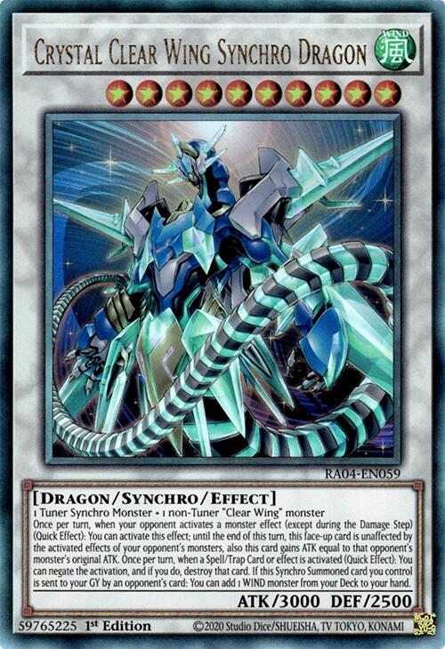Crystal Clear Wing Synchro Dragon [RA04-EN059] Prismatic Ultimate Rare | Rock City Comics