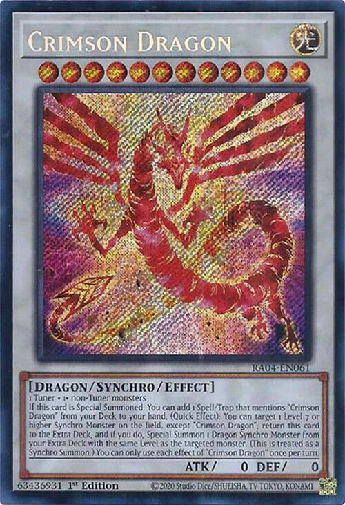 Crimson Dragon (card) [RA04-EN061] Secret Rare | Rock City Comics