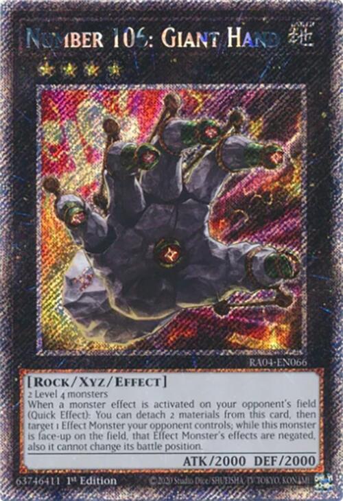 Number 106: Giant Hand [RA04-EN066] Platinum Secret Rare | Rock City Comics