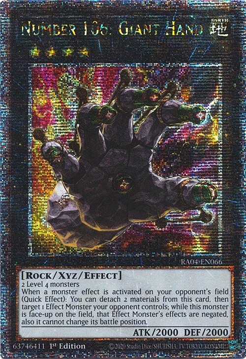 Number 106: Giant Hand [RA04-EN066] Quarter Century Secret Rare | Rock City Comics