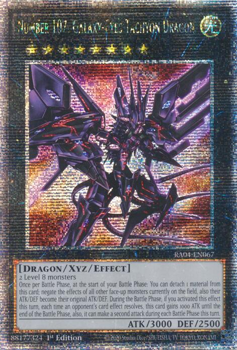 Number 107: Galaxy-Eyes Tachyon Dragon [RA04-EN067] Quarter Century Secret Rare | Rock City Comics
