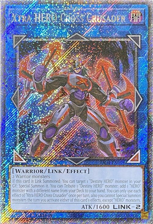 Xtra HERO Cross Crusader [RA04-EN076] Platinum Secret Rare | Rock City Comics