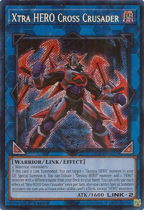 Xtra HERO Cross Crusader [RA04-EN076] Secret Rare | Rock City Comics