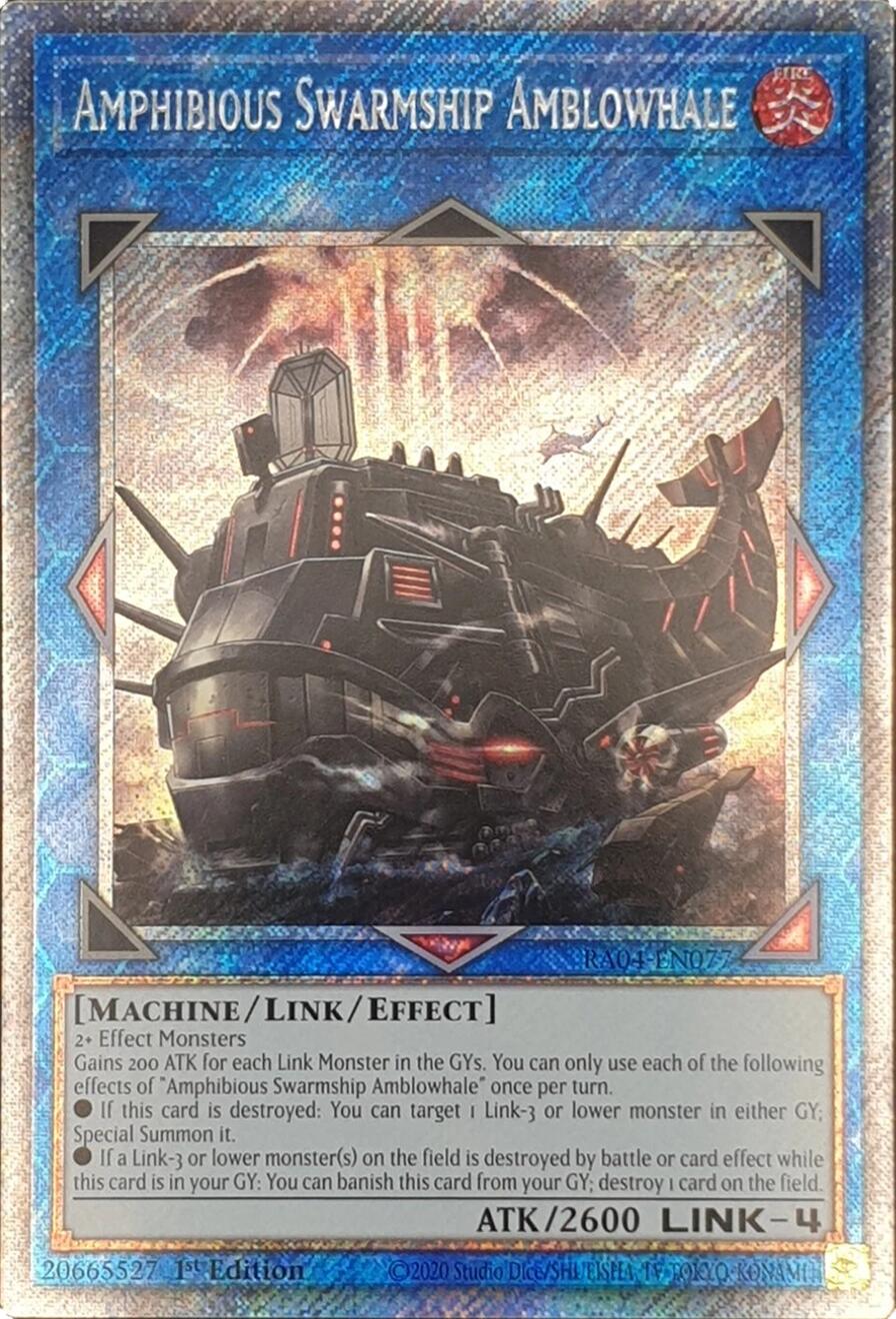 Amphibious Swarmship Amblowhale [RA04-EN077] Platinum Secret Rare | Rock City Comics