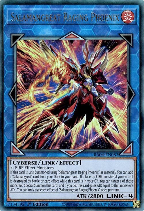 Salamangreat Raging Phoenix [RA04-EN083] Prismatic Ultimate Rare | Rock City Comics