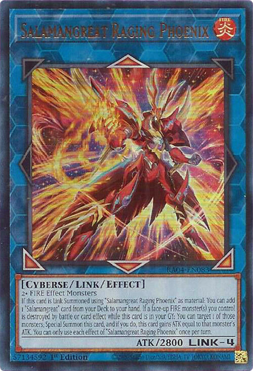 Salamangreat Raging Phoenix [RA04-EN083] Ultra Rare | Rock City Comics