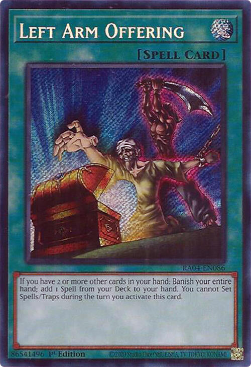 Left Arm Offering [RA04-EN086] Secret Rare | Rock City Comics