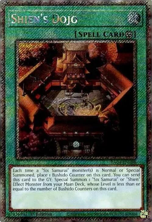 Shien's Dojo [RA04-EN088] Platinum Secret Rare | Rock City Comics