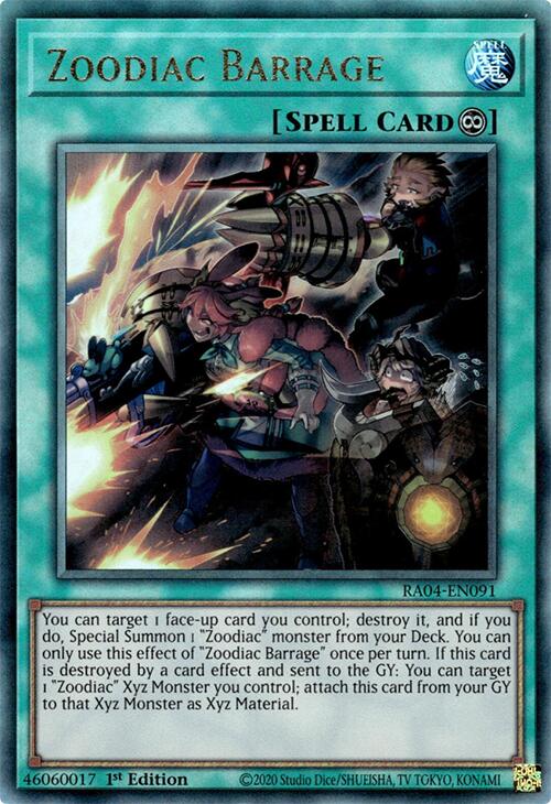 Zoodiac Barrage [RA04-EN091] Prismatic Ultimate Rare | Rock City Comics