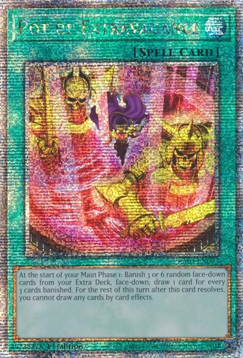 Pot of Extravagance (New Art) [RA04-EN093] Quarter Century Secret Rare | Rock City Comics