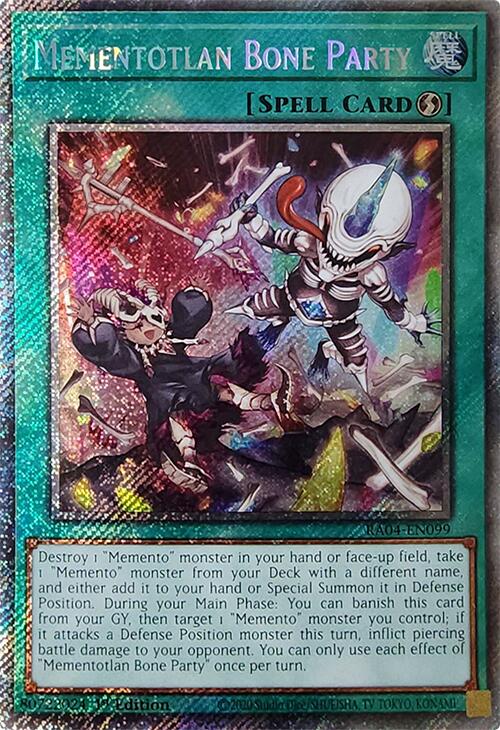 Mementotlan Bone Party [RA04-EN099] Platinum Secret Rare | Rock City Comics