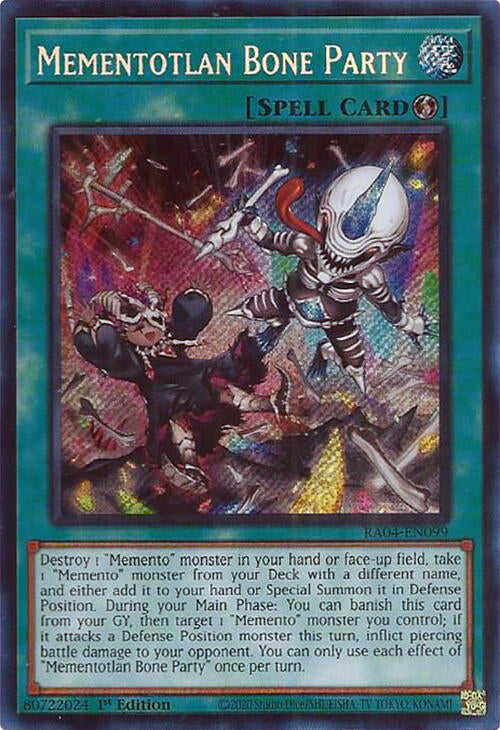 Mementotlan Bone Party [RA04-EN099] Secret Rare | Rock City Comics